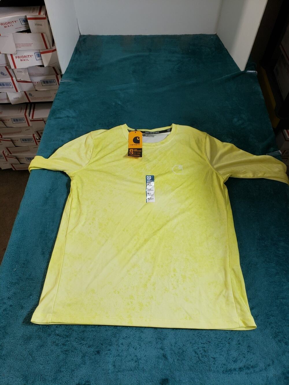 Carhartt Shirt Size Small Womens Yellow Long Sleeve Lightweight UPF NWT